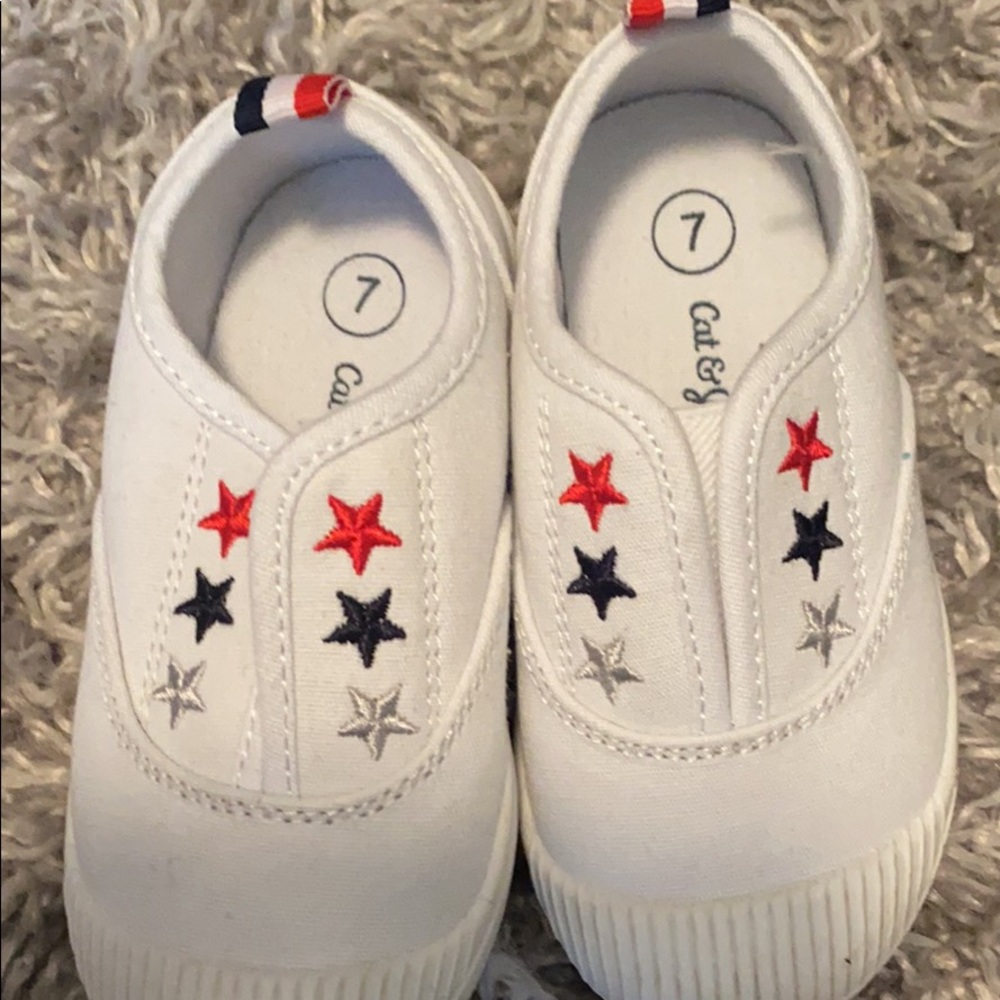Cat and jack red white blue shoes